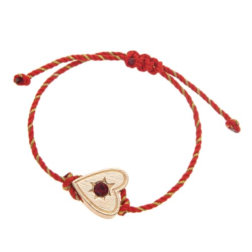 Hkfgdjdl Handgewebtes Armband, verstellbar, geflochtenes Kordelarmband mit Herz- und Stern-Anhänger für Damen, Modeschmuckideen von Hkfgdjdl