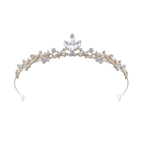 Hkfgdjdl Kristallprinzessin-Kopfschmuck für Mädchen mit Strasssteinen und Metalllegierung, für Geburtstagspartys, Hochzeiten und Kostüme von Hkfgdjdl