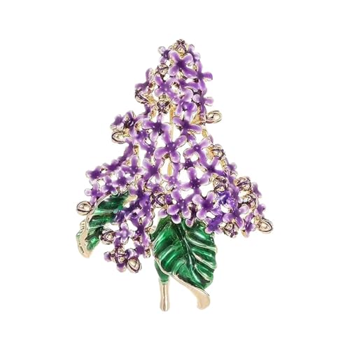 Hkfgdjdl Lilafarbene Brosche, Artistics Flieder-Brosche mit sicherem Verschluss, handgefertigt, stabile Legierung, Schmuckzubehör von Hkfgdjdl