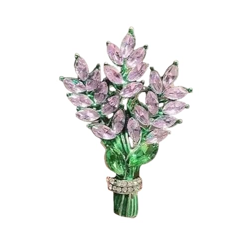 Hkfgdjdl Modische Brosche, Lavendel-Strass-Brosche, elegantes Design, leicht, sichere Anstecknadel für formelle und legere Veranstaltungen von Hkfgdjdl