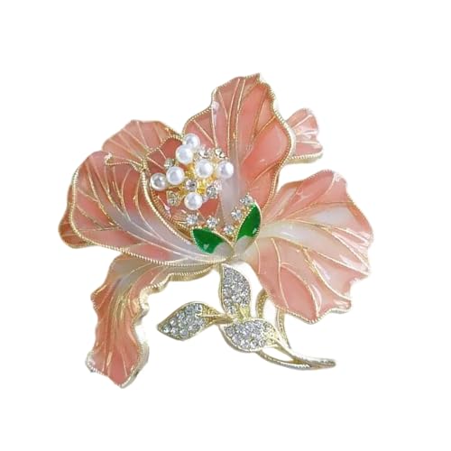 Hkfgdjdl Modische Brosche, elegante Blumen-Brosche mit Handwerkskunst und Kunstperlen, für Damen, Schmuck-Zubehör von Hkfgdjdl