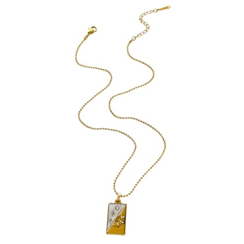 Hkfgdjdl Modische Halskette mit Tarotkarten-Anhänger für Damen im Retro-Stil mit stabilen Edelstahl-Zodiacs-Designs von Hkfgdjdl