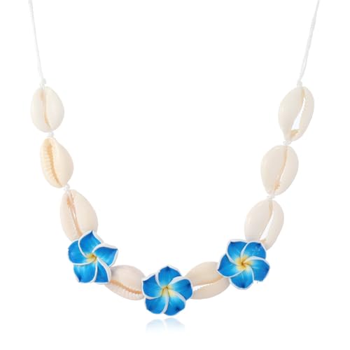 Hkfgdjdl Muschel-Halskette, handgefertigter Keramik-Muschel-Blumen-Anhänger, Halskette für den täglichen Gebrauch, tragbarer Schmuck von Hkfgdjdl
