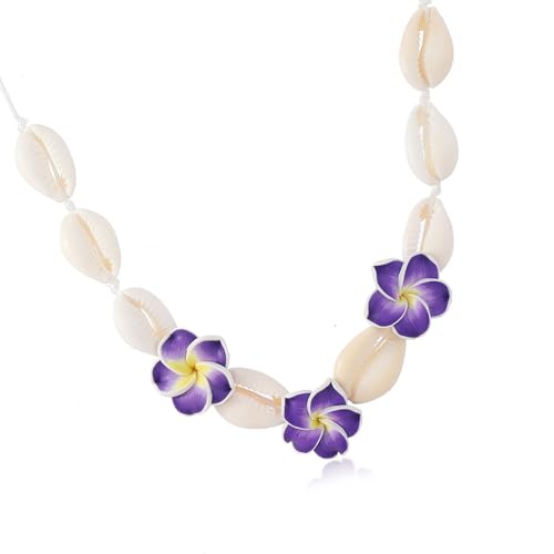 Hkfgdjdl Muschel-Halskette, handgefertigter Keramik-Muschel-Blumen-Anhänger, Halskette für den täglichen Gebrauch, tragbarer Schmuck von Hkfgdjdl
