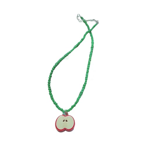 Hkfgdjdl Obst-Halskette, Sommer-Obst-Schicht-Glasperlen-Halskette für Damen, jugendlicher Schmuck, leichtes Design von Hkfgdjdl