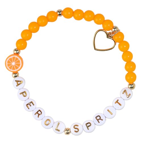 Hkfgdjdl Perlenarmband, verstellbare Zitrusfrüchte, Junos-Perlen, Armbänder mit Buchstaben-Charm, Sommer, Party-Schmuck für Frauen Hkfgdjdl Perlenarmband, verstellbare Zitrusfrüchte, Junos-Perlen, Armbänder mit Buchstaben-Charm, Sommer, Party-Schmuck für Frauen von Hkfgdjdl
