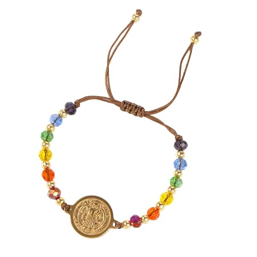 Hkfgdjdl Rundes Vintage-Charm-Armband mit mehrfarbigen Kristallperlen, handgefertigter Schmuck für Frauen, einzigartiges Retro-Design von Hkfgdjdl
