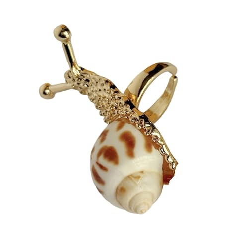Hkfgdjdl Schneckenmuschel-Ringe mit natürlichem Muschel-Design, modischer Statement-Schmuck für Strand-Resort-Stile und den täglichen Gebrauch von Hkfgdjdl