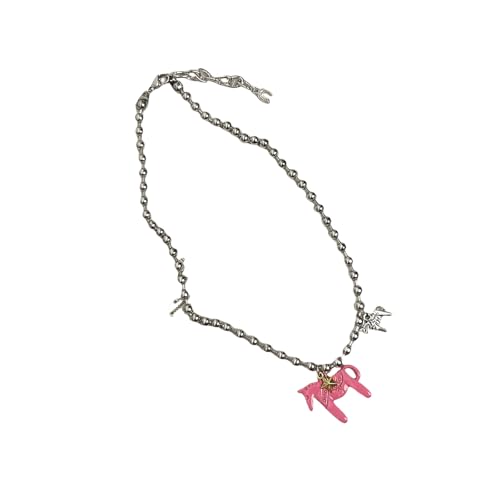 Hkfgdjdl Schöne Tropföl-Ponies-Anhänger, Halskette, trendiger Blogger-inspirierter Schmuck, süße Stile, Schichtkette für Damen von Hkfgdjdl