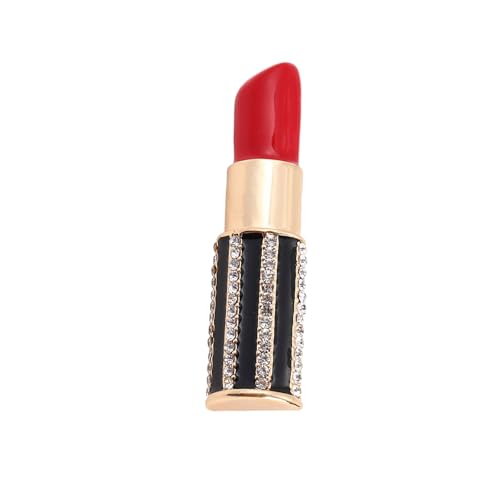 Hkfgdjdl Stilvolle Lippenstift-Brosche, Kirsite-Öltropfen-Pin, leicht, stabil, Lippenstift-Form, Accessoire für Frauen von Hkfgdjdl