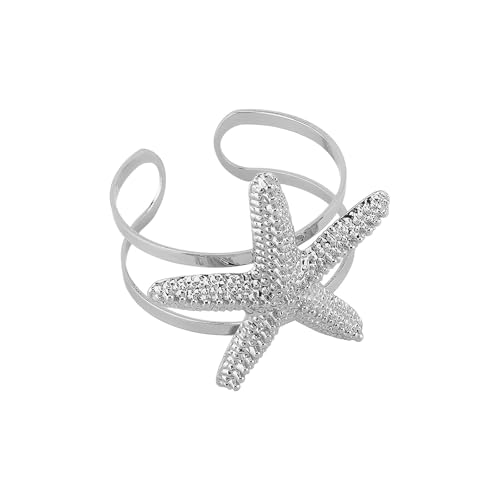 Hkfgdjdl Stilvoller, verstellbarer Armreif mit Seestern- und Muschel-Design für Freizeit oder Strandurlaub von Hkfgdjdl