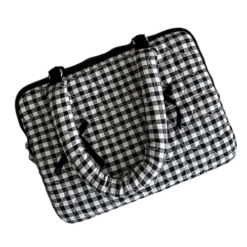 Hkfgdjdl Tablet-Hülle, karierte Laptoptasche mit dekorativen Schleifen für Computer und Tablets, Aufbewahrungstasche, Stoff-Schultertasche Hkfgdjdl Tablet-Hülle, karierte Laptoptasche mit dekorativen Schleifen für Computer und Tablets, Aufbewahrungstasche, Stoff-Schultertasche von Hkfgdjdl
