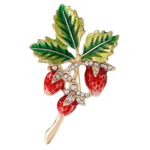 Hkfgdjdl Tannenzapfen-Brosche, emaillierte Tannenzapfen-Brosche mit Blatt-Design, Legierung, Kristalle, Akzente, Modeschmuck von Hkfgdjdl