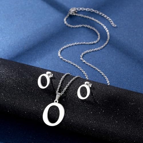 Hkfgdjdl Unisex-Schmuck-Set aus Edelstahl, Buchstaben-Ohrringe, Party-Accessoire, Geschenk für Modeliebhaber von Hkfgdjdl