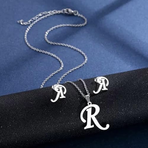 Hkfgdjdl Unisex-Schmuck-Set aus Edelstahl, Buchstaben-Ohrringe, Party-Accessoire, Geschenk für Modeliebhaber von Hkfgdjdl