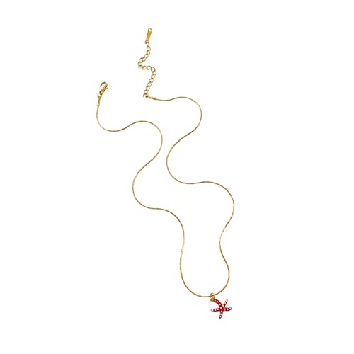 Hkfgdjdl Verstellbare Halskette mit Seestern-Anhänger, Edelstahl, Halsschmuck für Frauen und Mädchen, vom Meer inspiriert von Hkfgdjdl