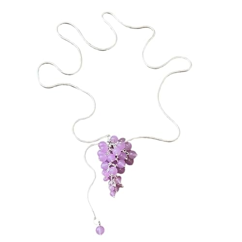 Hkfgdjdl Verstellbare Halskette mit Trauben-Cluster-Kristall-Anhänger für Damen, elegante Halskette, Schichtschmuck, Bekleidungszubehör von Hkfgdjdl