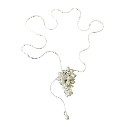 Hkfgdjdl Verstellbare Halskette mit Trauben-Cluster-Kristall-Anhänger für Damen, elegante Halskette, Schichtschmuck, Bekleidungszubehör von Hkfgdjdl