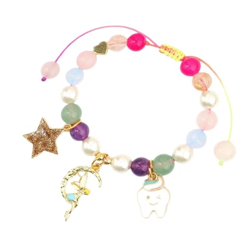 Hkfgdjdl Verstellbares Sternelfenanhänger-Armband mit Kunstperlen-Akzenten für Damen und Mädchen, leichter Schmuck für den täglichen Gebrauch von Hkfgdjdl