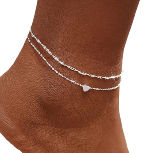 Hkfgdjdl Verstellbares mehrlagiges Fußkettchen, wasserdicht, Strandschmuck, Fußschmuck, bequeme Damen-Strandbekleidung, Accessoires von Hkfgdjdl