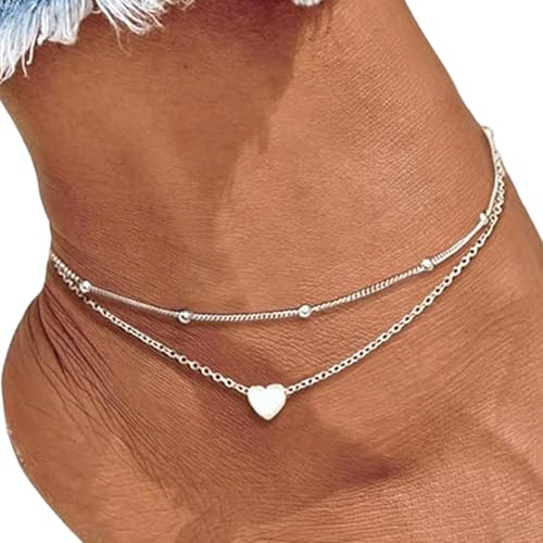 Hkfgdjdl Verstellbares mehrlagiges Fußkettchen, wasserdicht, Strandschmuck, Fußschmuck, bequeme Damen-Strandbekleidung, Accessoires von Hkfgdjdl