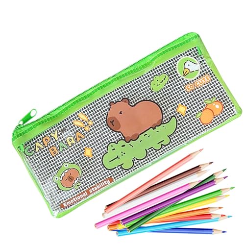 Hlagmix Capybara Federmäppchen, Federmäppchen Capybara,Transparentes Federmäppchen mit Reißverschluss - Tragbares süßes Briefpapier-Stiftetui, niedlicher Bleistifthalter, Bleistifttasche für den von Hlagmix