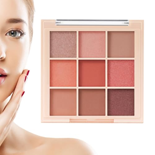 Hlagmix Lidschatten-Make-up,Wasserdichte matte 9-Farben-Lidschatten-Palette - Schimmernde Glitzer-Make-up-Palette, Lidschatten-Make-up-Palette für Frauen und Mädchen von Hlagmix