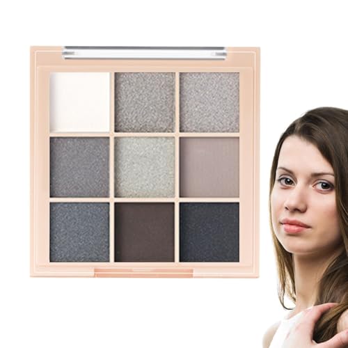 Hlagmix Lidschatten-Palette - Professionelles 9-Farben-Lidschatten-Make-up - Schimmernde Glitzer-Make-up-Palette, Lidschatten-Make-up-Palette für Frauen und Mädchen von Hlagmix
