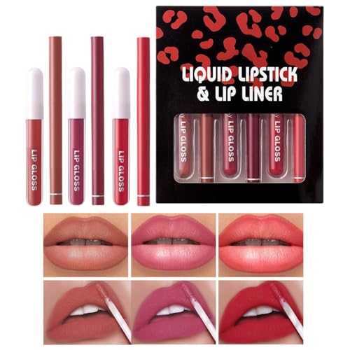 Hlagmix Lipliner-Stift,Lippenstift,Wasserfester Lipgloss, Lippenstift & Lipliner | Lipliners Pencil Lip Liner & Gloss Set, Lip Liner & Lippenstift Kit für Frauen Hlagmix Lipliner-Stift,Lippenstift,Wasserfester Lipgloss, Lippenstift & Lipliner | Lipliners Pencil Lip Liner & Gloss Set, Lip Liner & Lippenstift Kit für Frauen von Hlagmix