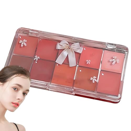 Hlagmix Lippenstift-Palette, Lippen-Palette Make-up | 10 Farben Lippenstift-Make-up-Set,Gelee-getönter Lipgloss, feuchtigkeitsspendendes Lippenstift-Make-up-Set, langlebig für Damen und Herren von Hlagmix