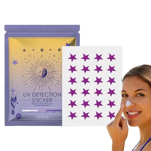 Hlagmix UV Sticker - UV-Erkennungspflaster 24 Stück | Wasserdichter Erinnerer Zum Nachcremen Für Pool Und Outdoor Freizeit von Hlagmix