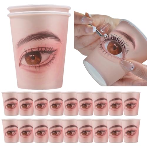 Hlagmix Wimpern-Übungszubehör,Wimpernverlängerungs-Übungsset - Wimpernverlängerungszubehör Hilfsmittel,Cup Styles Hilfsmittel zur Präsentation künstlicher Wimpern für Männer, Make-up-Künstler, von Hlagmix