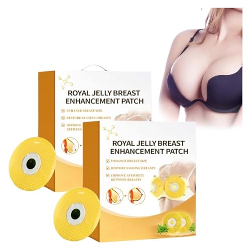 Moondar Royal Jelly Brustvergrößerungspflaster, Gelée Royal Breast Patches, pflegende und feuchtigkeitsspendende natürliche Brustpflaster, Bruststraffungs-Patch zur Verbesserung des Durchhängens (2 von Hliloy