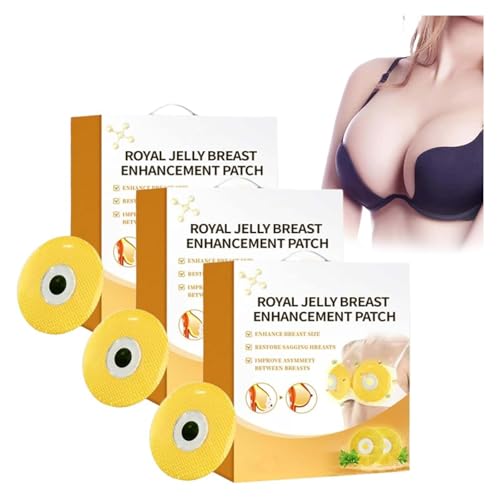 Moondar Royal Jelly Brustvergrößerungspflaster, Gelée Royal Breast Patches, pflegende und feuchtigkeitsspendende natürliche Brustpflaster, Bruststraffungs-Patch zur Verbesserung des Durchhängens (3 von Hliloy
