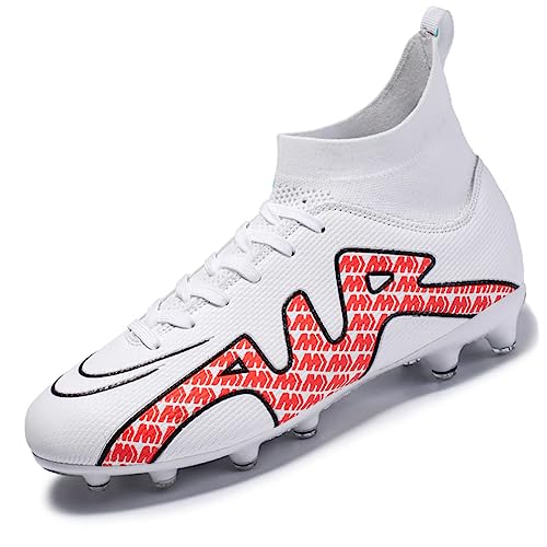 Hmhnsya Unisex Fußballschuhe Herren Professionelle Fußballschuhe High Top Spike Cleats Athletics Für Jugendliche Kinder Fußballschuhe von Hmhnsya