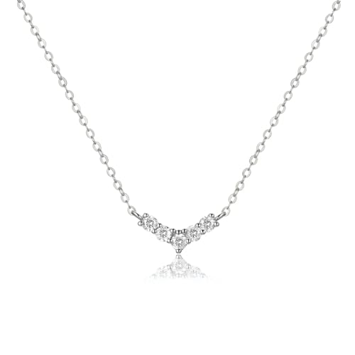 Halskette Ketten Schmuck Herren Frauen Anhänger Necklace Anhänger Lange Kette Zarte Winzige Damen Silber von Hmsanase