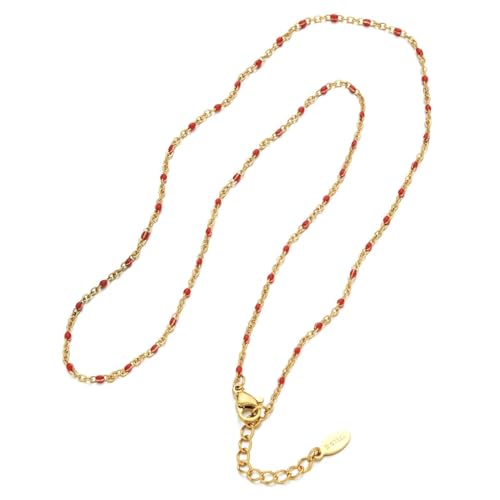 Halskette Ketten Schmuck Herren Frauen Anhänger Necklace Bunte Damen-Halskette Collares Rot von Hmsanase