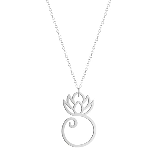 Halskette Ketten Schmuck Herren Frauen Anhänger Necklace Halskette Damen Yoga Lotus Anhänger Halskette Halsband Kette S von Hmsanase