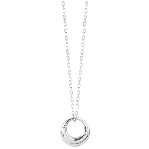 Halskette Ketten Schmuck Herren Frauen Anhänger Necklace Halsketten Für Damen, Feine Hochzeitsaccessoires, Geometrische Runde Anhänger-Perlen-Halskette, Silber von Hmsanase