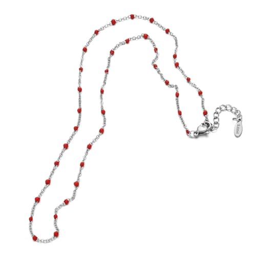 Halskette Ketten Schmuck Herren Frauen Anhänger Necklace Mode Boho Frauen Halskette Perlen Kette Halsketten Chic Hochzeit Geschenk Femme Kd096-Red von Hmsanase