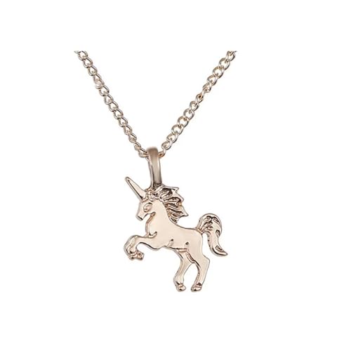 Halskette Ketten Schmuck Herren Frauen Anhänger Necklace Mode Tier Pferd Einhorn Einhorn Anhänger Halskette Für Frauen Mädchen Kinder Kinder Geschenk Goldfarbe von Hmsanase