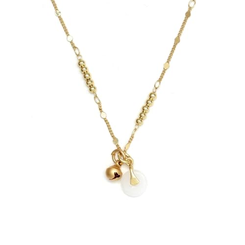 Halskette Ketten Schmuck Herren Frauen Anhänger Necklace Schmetterling-Sichere Schnalle Pflaumen-Lotus-Samen-Anhänger-Halskette Für Frauen, Rundes Stück, Trendige, Einfache Charm-Halskette Bt82 von Hmsanase