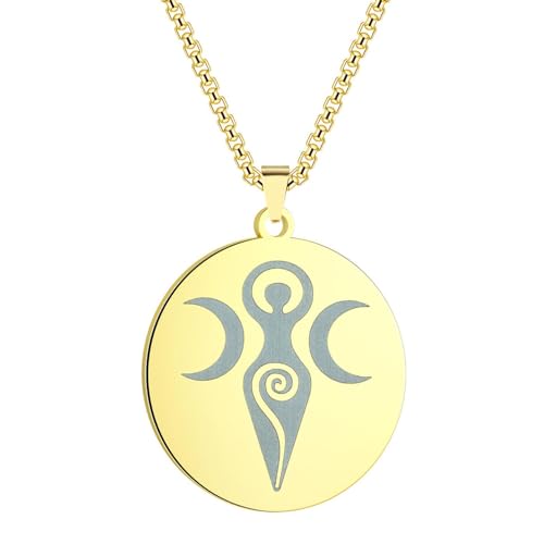 Halskette Ketten Schmuck Herren Frauen Anhänger Necklace Spiralgöttin Statue Charm Anhänger Halskette G von Hmsanase