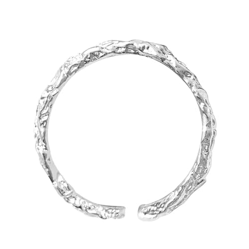 Hmsanase Ring Ringe Damen Bijouterie Herren Bezaubernde Geometrische Ringe Mit Unregelmäßiger Kette Für Damen, Dünn, Unregelmäßig, Party, Weiss von Hmsanase