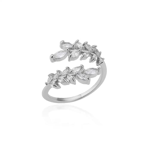 Hmsanase Ring Ringe Damen Bijouterie Herren Blattförmige Ringe Für Damen, Offener Ring, Hochzeit, Veränderbar, Jz4388P von Hmsanase