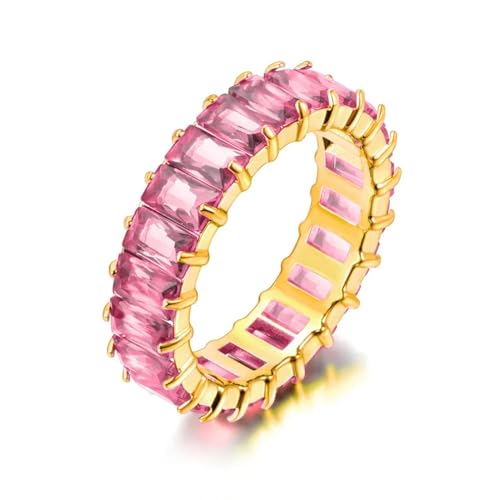 Hmsanase Ring Ringe Damen Bijouterie Herren Bling Weiß Grün Charm Ringe Für Frauen Wasserdicht 9 R23022G-Pink von Hmsanase