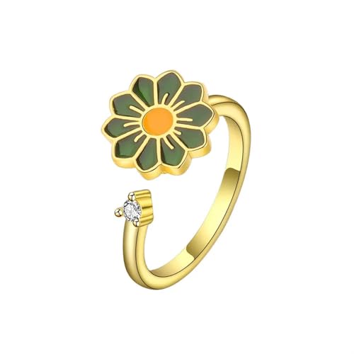 Hmsanase Ring Ringe Damen Bijouterie Herren Blumenringe Damen Herren Ringe Vintage Paar Größenverstellbar Rosa von Hmsanase