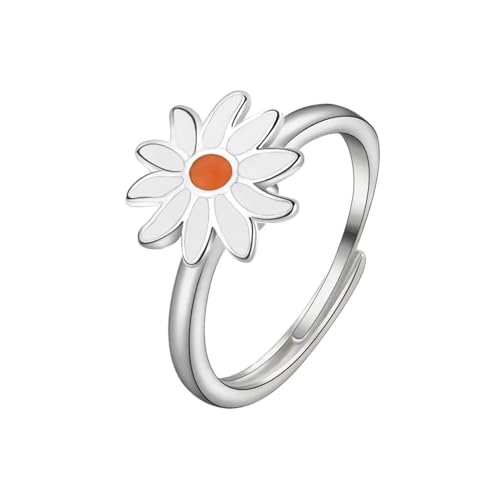 Hmsanase Ring Ringe Damen Bijouterie Herren Blumenringe Für Damen, Schlicht, Retro-Party, Größenverstellbar, Blau von Hmsanase