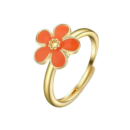 Hmsanase Ring Ringe Damen Bijouterie Herren Blumenringe Für Damen, Schlicht, Retro-Party, Größenverstellbar, Weiss von Hmsanase