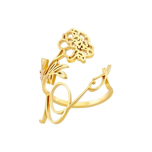 Hmsanase Ring Ringe Damen Bijouterie Herren Blumenringe Für Frauen, Rosen-Blumen-Paarring, Hochzeit, Größenverstellbar, Okt von Hmsanase